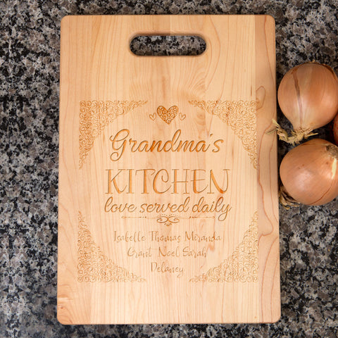 Image of Love Served Daily Personalized Maple Cutting Board