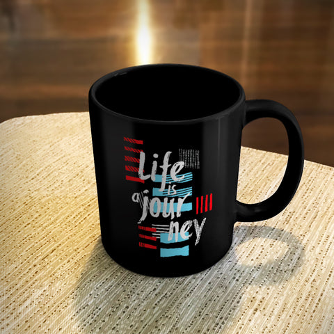 Image of Ceramic Coffee Mug Black Life Is A Journey