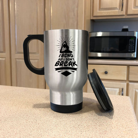 Image of Metal Coffee and Tea Travel Mug I Bend So I Don't Break