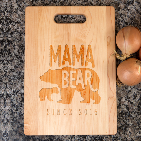 Image of Mama Bear Personalized Maple Cutting Board