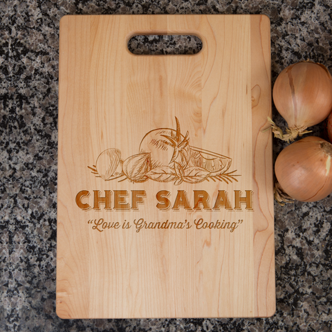 Image of Love is Grandma's Cooking Personalized Cutting Board