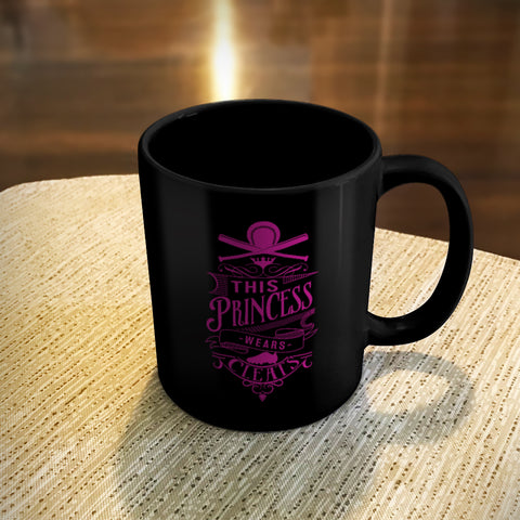 Image of Ceramic Coffee Mug Black This Princess Wears Cleats