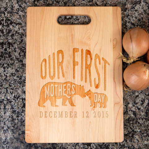 Image of First Mothers Day Personalized Maple Cutting Board