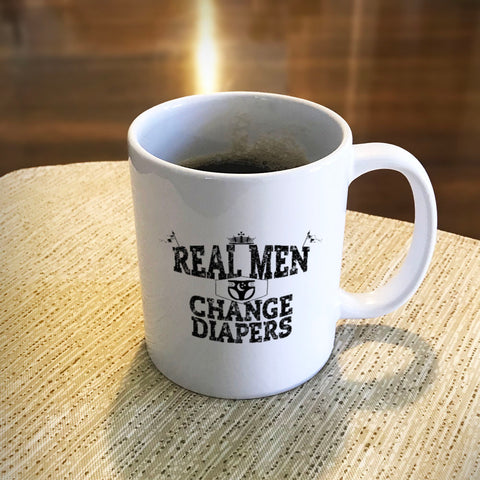 Image of Ceramic Coffee Mug Real Men Chang Diapers