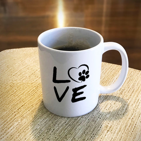 Image of Ceramic Coffee Mug Love Paw