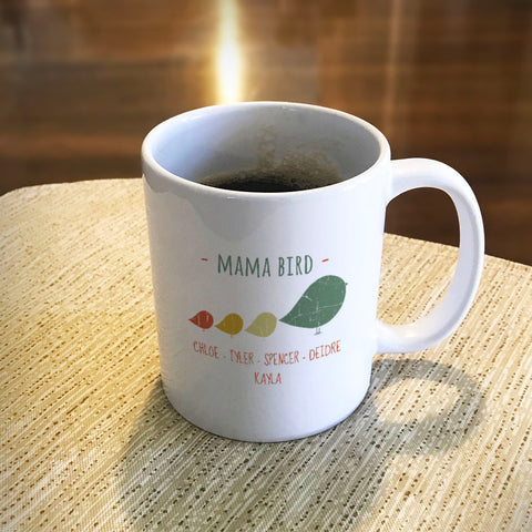 Image of Mama Bird Personalized Ceramic Coffee Mug