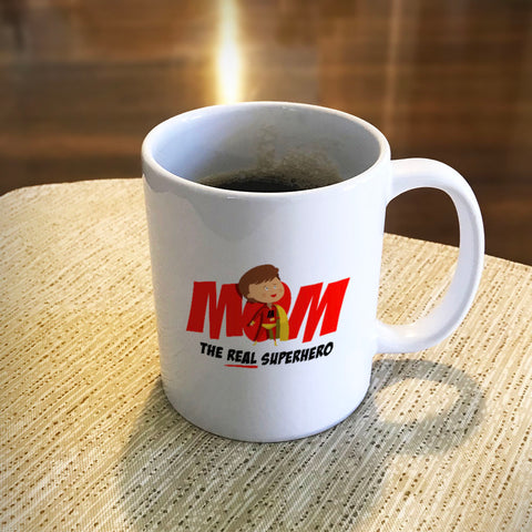 Image of Mom The Real Superhero Ceramic Coffee Mug