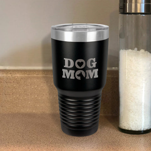 Image of Dog Mom Heart Stainless Steel Tumbler