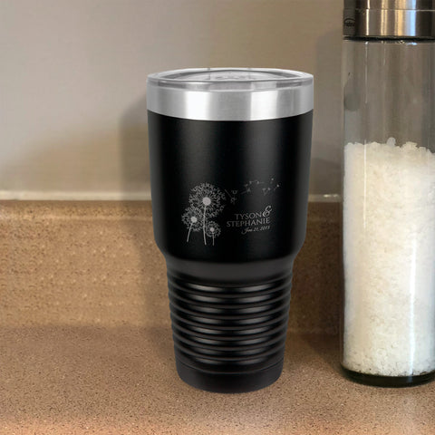 Image of Personalized Stainless Steel Tumbler Dandelion Love