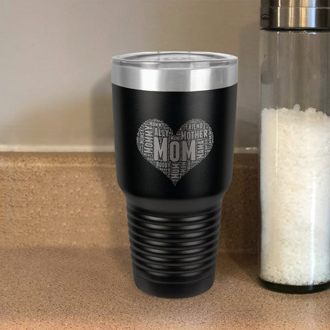 Image of Mom Heart Stainless Steel Tumbler