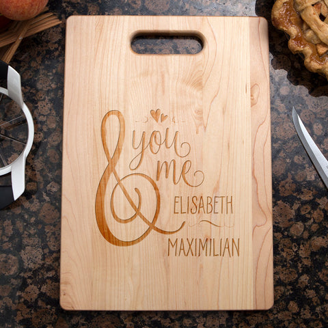 Image of You And Me Personalized Maple Cutting Board