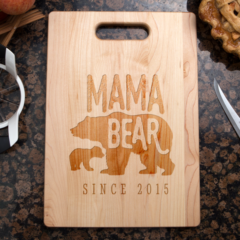 Image of Mama Bear Personalized Maple Cutting Board