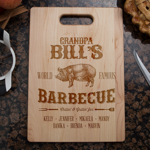 Image of Grandpa's Barbecue Personalized Cutting Board