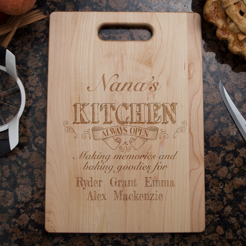 Image of Kitchen Always Open Personalized Cutting Board