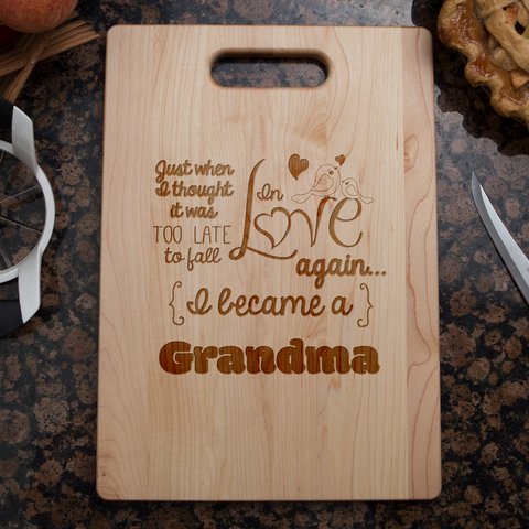 Image of Fall In Love Again Grandma Personalized Cutting Board