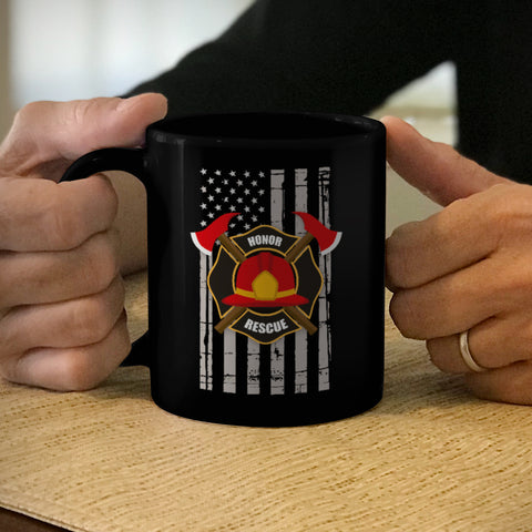 Image of Ceramic Coffee Mug Black Honor Rescue