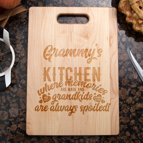 Image of Kitchen Where Memories are Made Personalized Maple Cutting Board