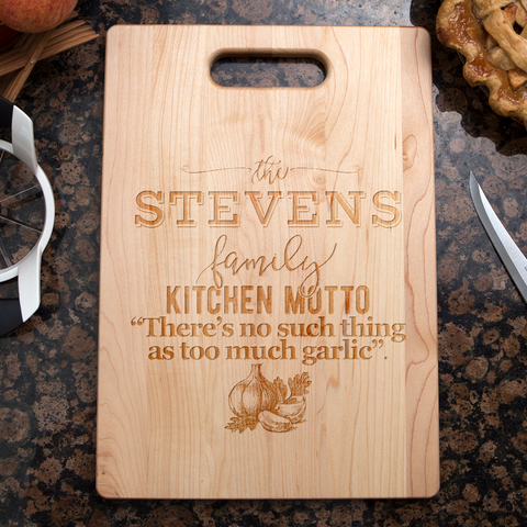 Image of Family Motto Personalized Maple Cutting Board