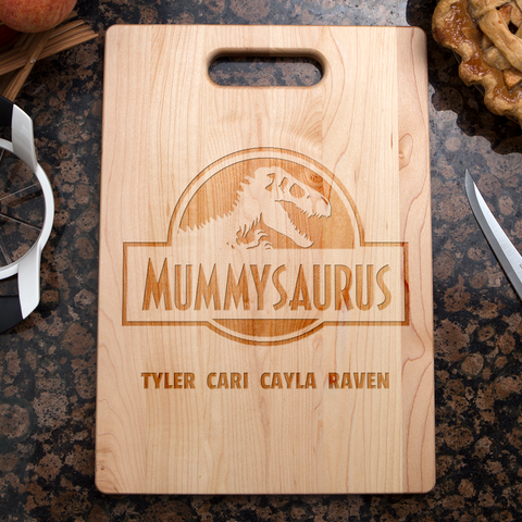 Image of Mummysaurus Personalized Maple Cutting Board