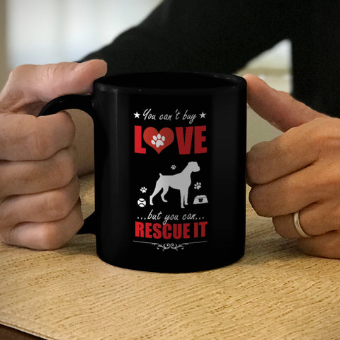 Image of Ceramic Coffee Mug Black Rescue Dog