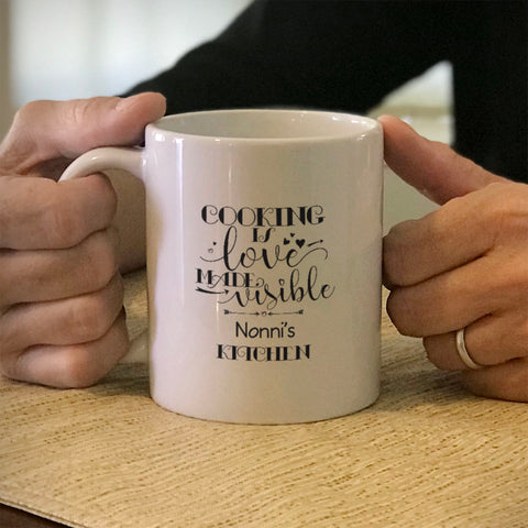 Image of Personalized Ceramic Coffee Mug Cooking is Love