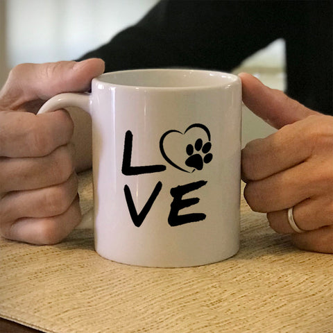 Image of Ceramic Coffee Mug Love Paw