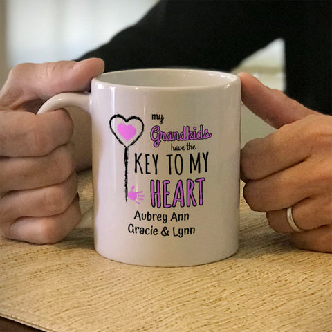 Image of Key To My Heart Personalized Ceramic Coffee Mug