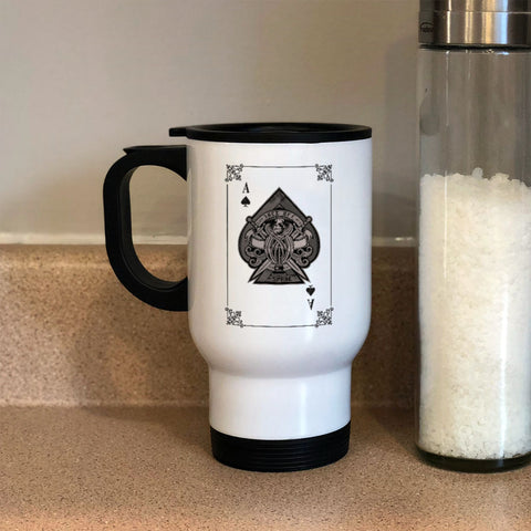 Image of Metal Coffee and Tea Travel Mug Ace of Spades