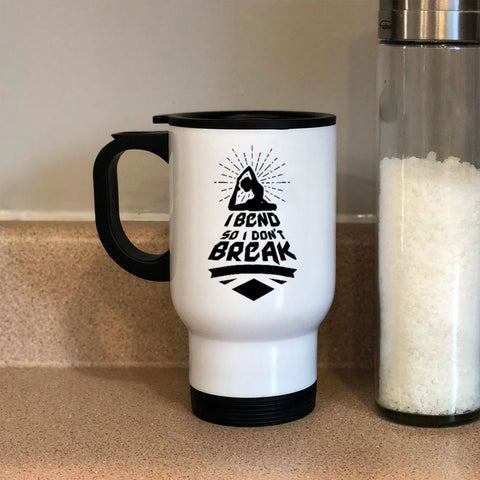 Image of Metal Coffee and Tea Travel Mug I Bend So I Don't Break