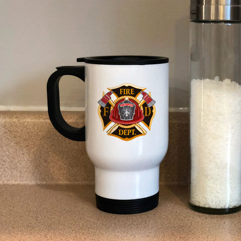 Image of Metal Coffee and Tea Travel Mug Firefighter
