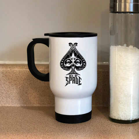 Image of Ace Of Spade Metal Coffee and Tea Travel Mug