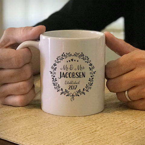 Image of Doodle Frame Personalized Ceramic Coffee Mug