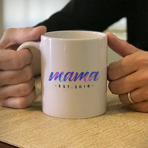 Image of Mama Est Personalized Ceramic Coffee Mug