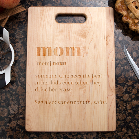 Image of Mom Definition Maple Cutting Board