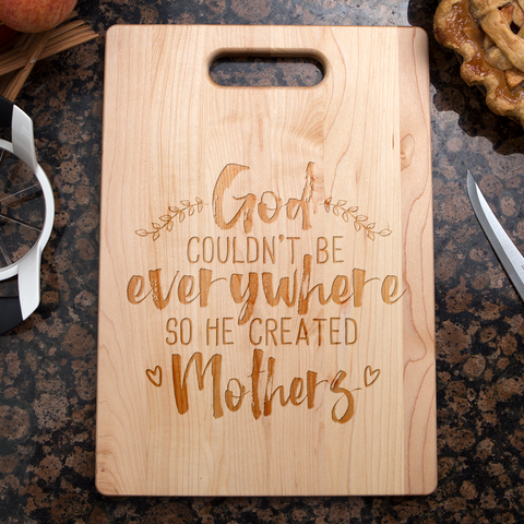 Image of God Created Mothers Maple Cutting Board