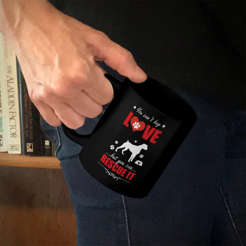 Image of Ceramic Coffee Mug Black Rescue Dog