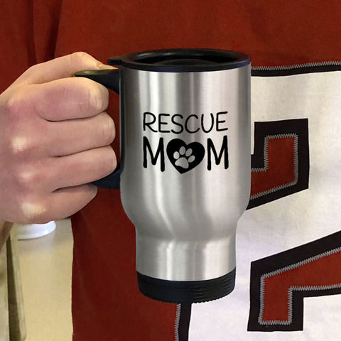 Image of Metal Coffee and Tea Travel Mug Rescue Mom