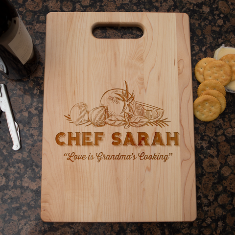 Image of Love is Grandma's Cooking Personalized Cutting Board