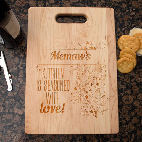 Image of Seasoned With Love Personalized Maple Cutting Board