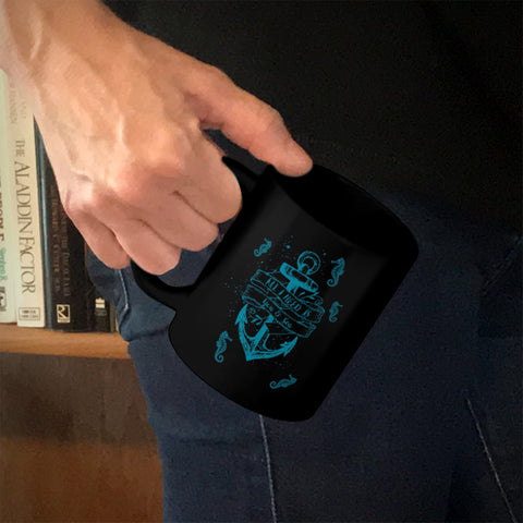 Image of Ceramic Coffee Mug Black All I Need Is You & Sea