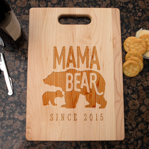 Image of Mama Bear Personalized Maple Cutting Board
