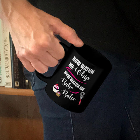 Image of Ceramic Coffee Mug Black Watch Me Whip and Bake