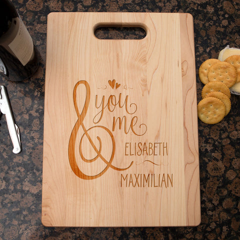 Image of You And Me Personalized Maple Cutting Board