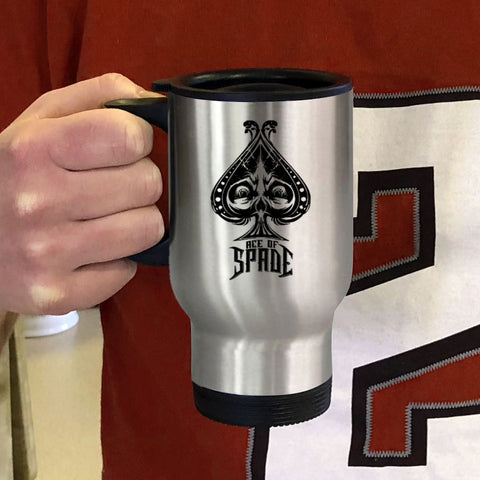 Image of Ace Of Spade Metal Coffee and Tea Travel Mug