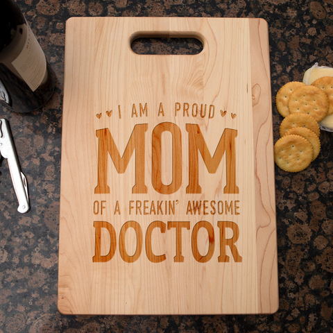 Image of Proud Mom Personalized Maple Cutting Board