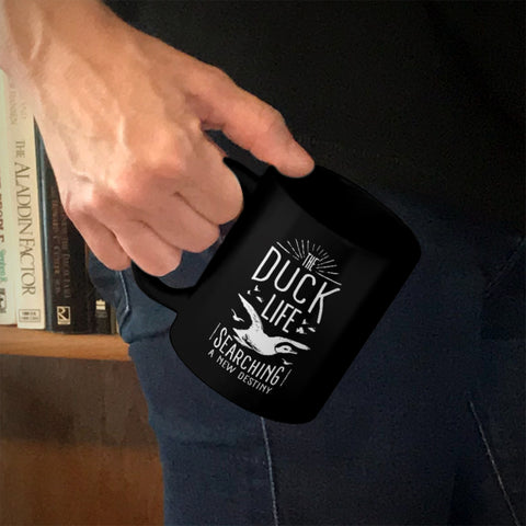 Image of Ceramic Coffee Mug Black The Duck Life Searching A New Destiny