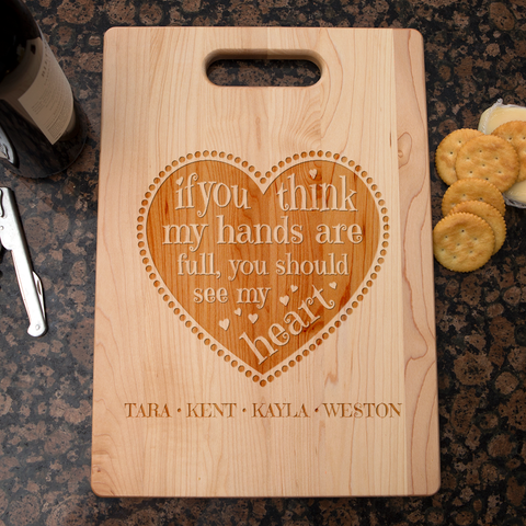 Image of Full Heart Personalized Maple Cutting Board