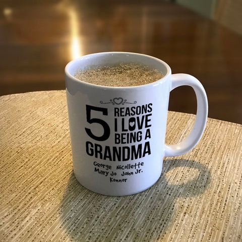 Image of Reasons Grandma Personalized Ceramic Coffee Mug