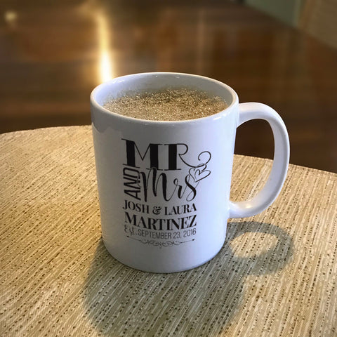 Image of Personalized Ceramic Coffee Mug Mr. And Mrs Couple