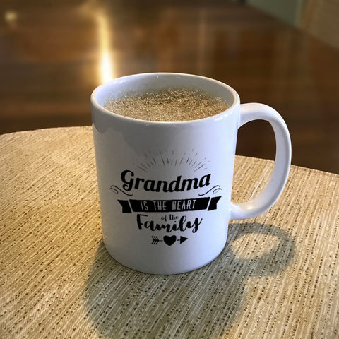 Image of Personalized Ceramic Coffee Mug Grandma Is The Heart Of The Family